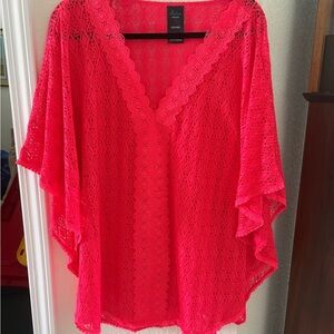 Catalina Bright Pink Lace Swim Cover-Up